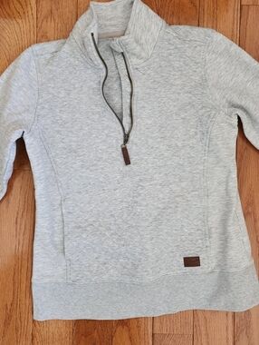 L.L. Bean Women’s Light Gray Quarter-Zip Pullover Sweater